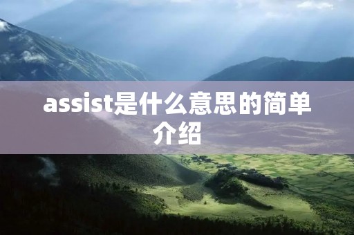 assist是什么意思的简单介绍 assist是什么意思的简单介绍