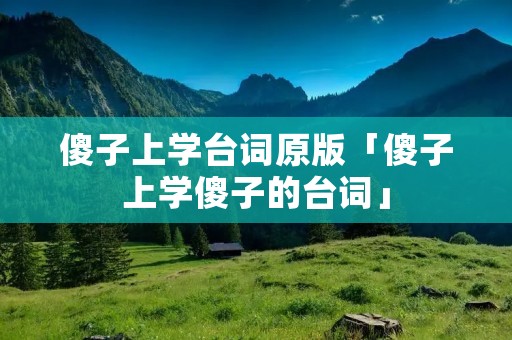 傻子上学台词原版「傻子上学傻子的台词」