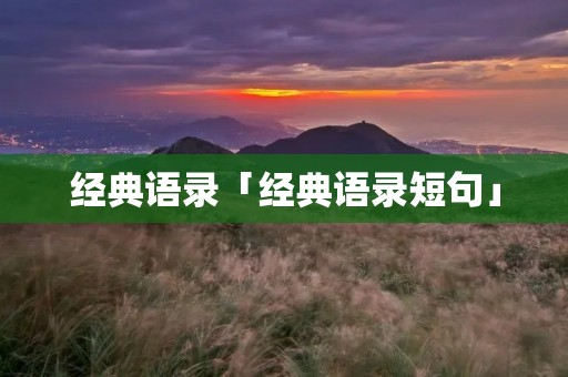 经典语录「经典语录短句」