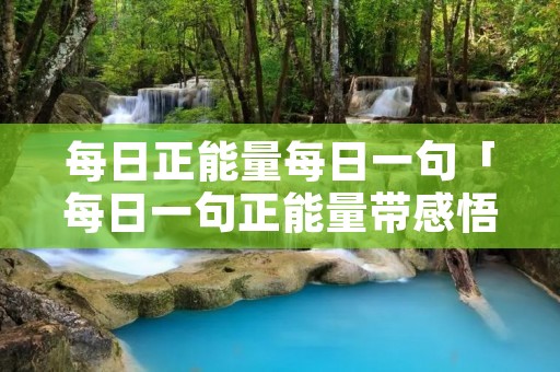 每日正能量每日一句「每日一句正能量带感悟」
