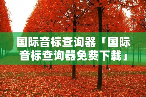 国际音标查询器「国际音标查询器免费下载」 国际音标查询器「国际音标查询器免费下载」