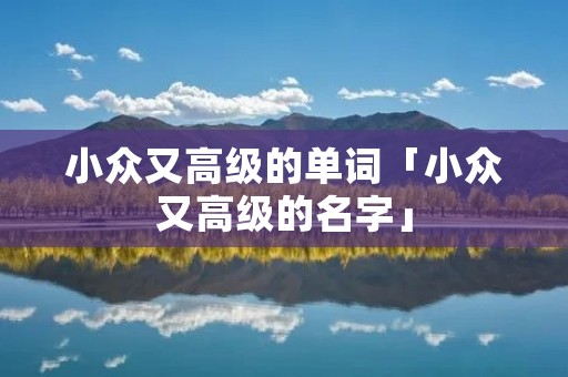 小众又高级的单词「小众又高级的名字」