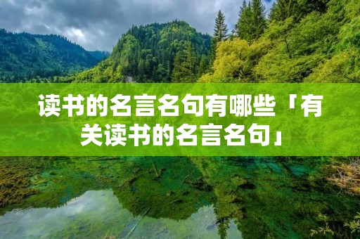 读书的名言名句有哪些「有关读书的名言名句」