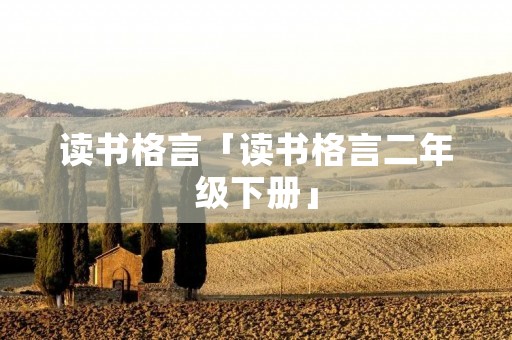 读书格言「读书格言二年级下册」