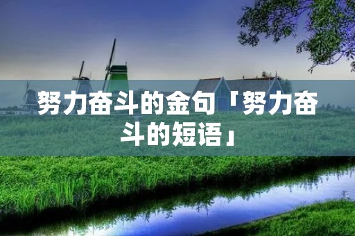 努力奋斗的金句「努力奋斗的短语」