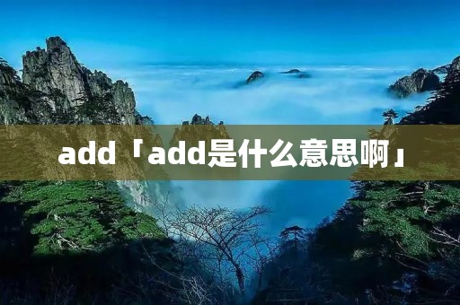 add「add是什么意思啊」