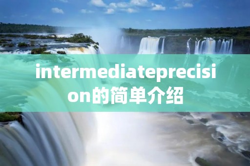 intermediateprecision的简单介绍