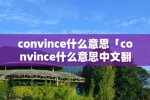 convince什么意思「convince什么意思中文翻译成为」 convince什么意思「convince什么意思中文翻译成为」