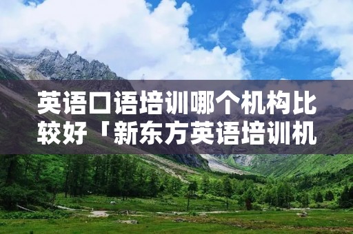 英语口语培训哪个机构比较好「新东方英语培训机构官网」