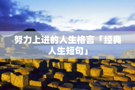 努力上进的人生格言「经典人生短句」