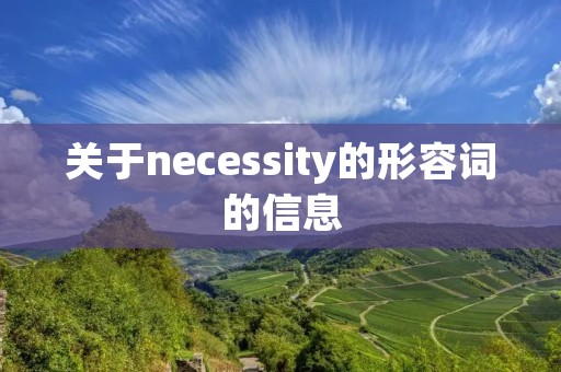 关于necessity的形容词的信息