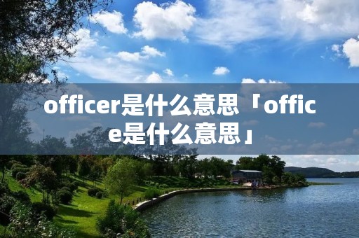 officer是什么意思「office是什么意思」