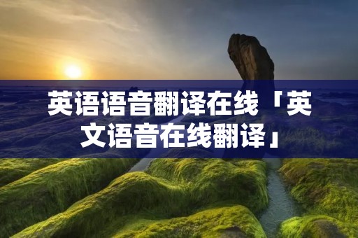 英语语音翻译在线「英文语音在线翻译」 英语语音翻译在线「英文语音在线翻译」