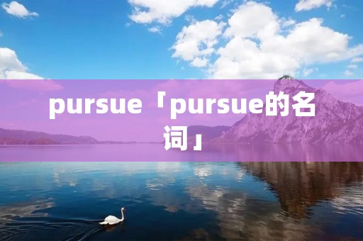 pursue「pursue的名词」 pursue「pursue的名词」