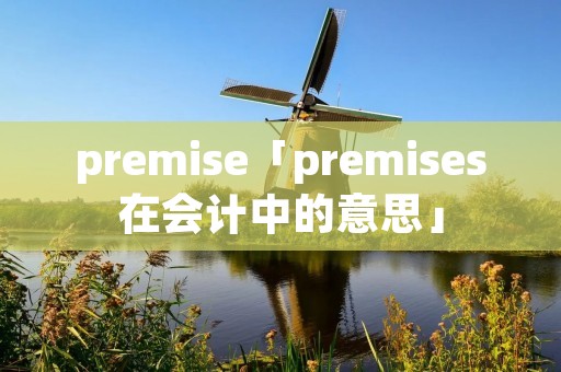 premise「premises在会计中的意思」