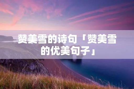 赞美雪的诗句「赞美雪的优美句子」