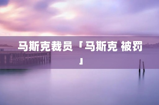 马斯克裁员「马斯克 被罚」
