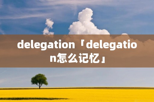 delegation「delegation怎么记忆」