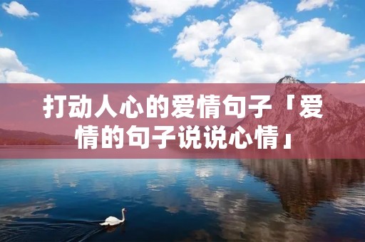 打动人心的爱情句子「爱情的句子说说心情」