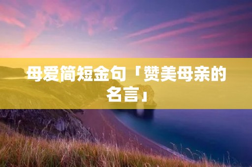 母爱简短金句「赞美母亲的名言」