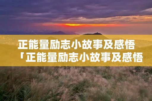 正能量励志小故事及感悟「正能量励志小故事及感悟作文」