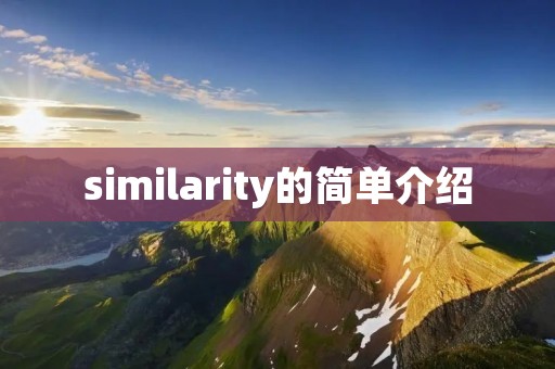 similarity的简单介绍 similarity的简单介绍