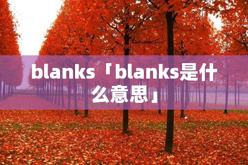 blanks「blanks是什么意思」