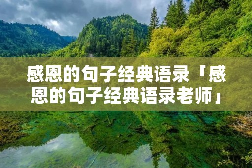 感恩的句子经典语录「感恩的句子经典语录老师」