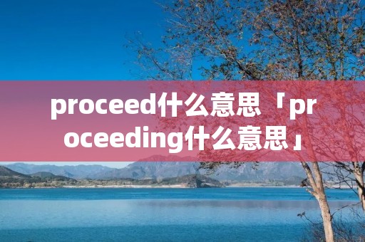 proceed什么意思「proceeding什么意思」