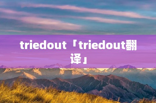 triedout「triedout翻译」