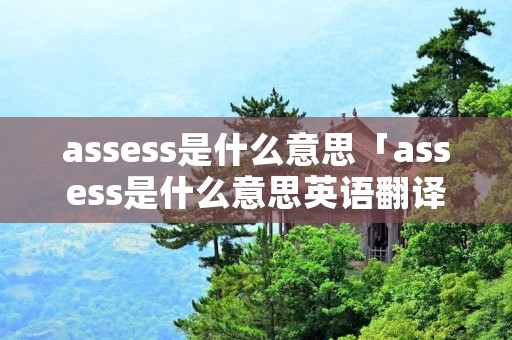 assess是什么意思「assess是什么意思英语翻译成中文」