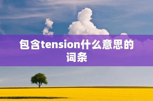 包含tension什么意思的词条