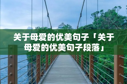 关于母爱的优美句子「关于母爱的优美句子段落」 关于母爱的优美句子「关于母爱的优美句子段落」