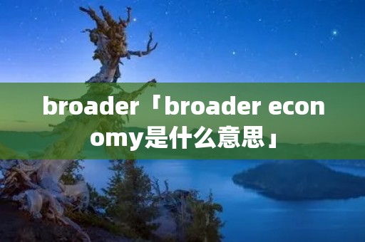 broader「broader economy是什么意思」
