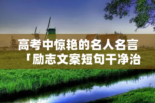 高考中惊艳的名人名言「励志文案短句干净治愈」