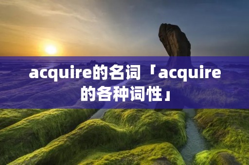 acquire的名词「acquire的各种词性」