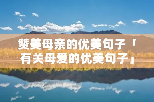 赞美母亲的优美句子「有关母爱的优美句子」