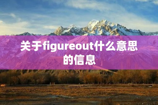关于figureout什么意思的信息 关于figureout什么意思的信息