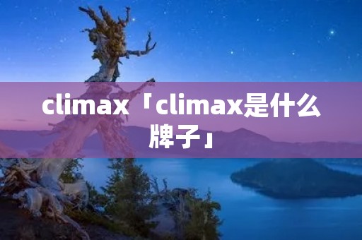 climax「climax是什么牌子」