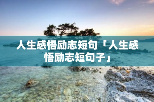 人生感悟励志短句「人生感悟励志短句子」