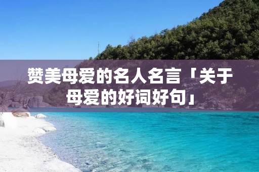 赞美母爱的名人名言「关于母爱的好词好句」
