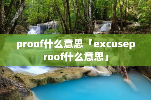 proof什么意思「excuseproof什么意思」