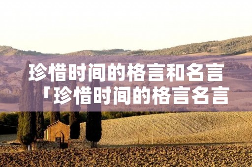 珍惜时间的格言和名言「珍惜时间的格言名言一年级」