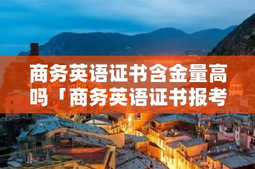商务英语证书含金量高吗「商务英语证书报考时间」