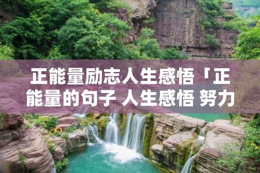 正能量励志人生感悟「正能量的句子 人生感悟 努力工作」