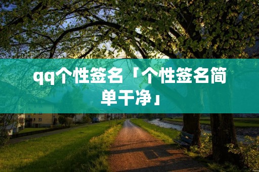qq个性签名「个性签名简单干净」