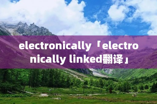 electronically「electronically linked翻译」