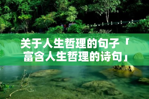 关于人生哲理的句子「富含人生哲理的诗句」