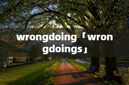 wrongdoing「wrongdoings」 wrongdoing「wrongdoings」