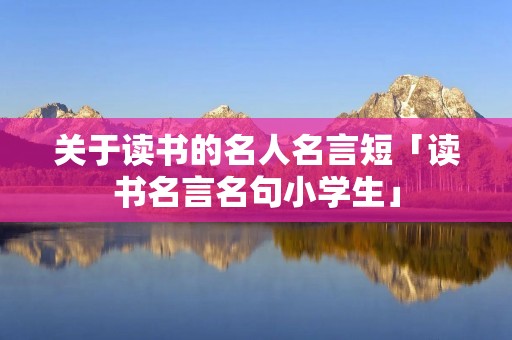 关于读书的名人名言短「读书名言名句小学生」